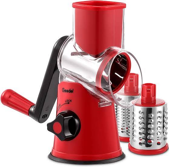 🥕 Râpe Manuelle Rotative 3-en-1 – Geedel